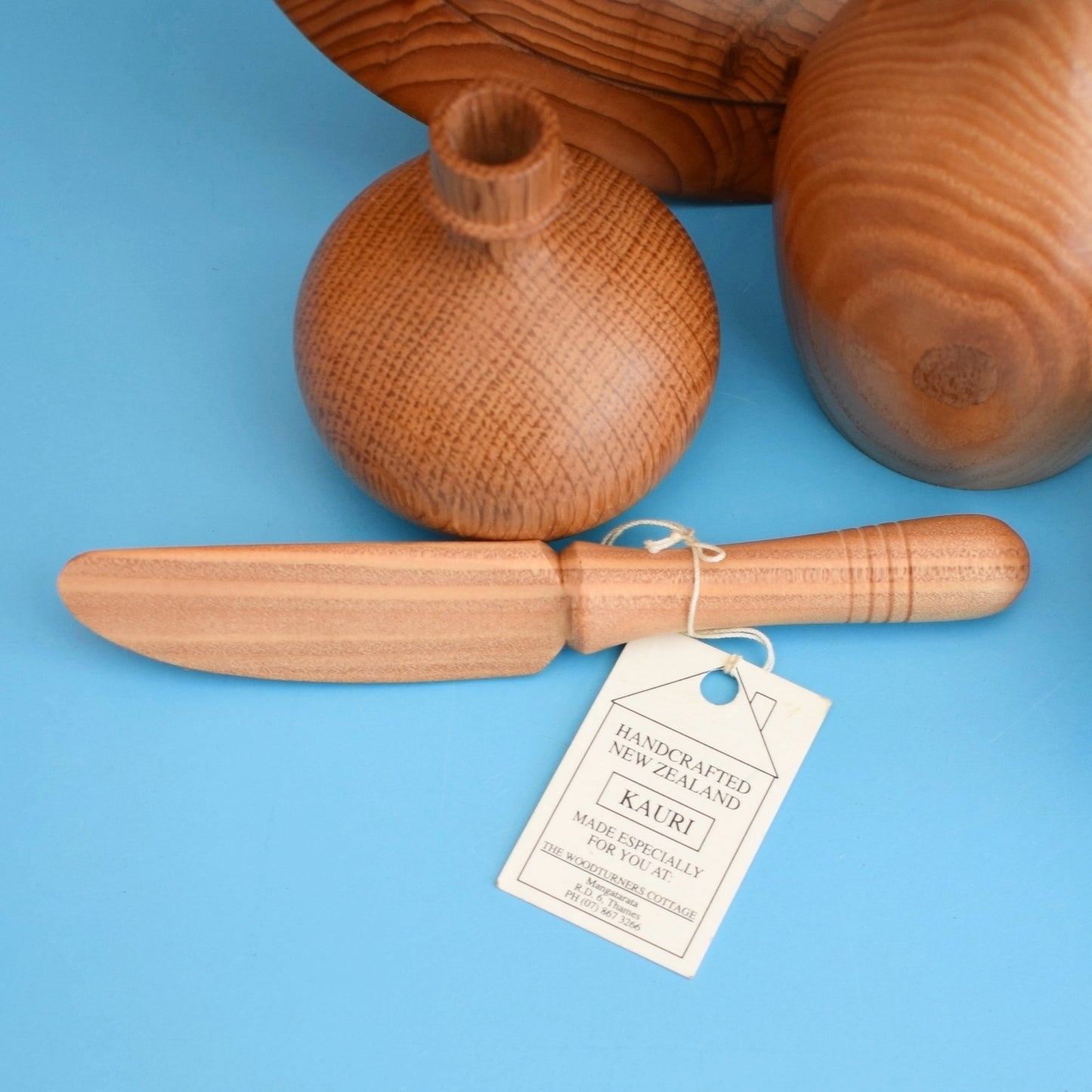 Vintage 1980s Hand Turned Wooden Pieces - Different Woods