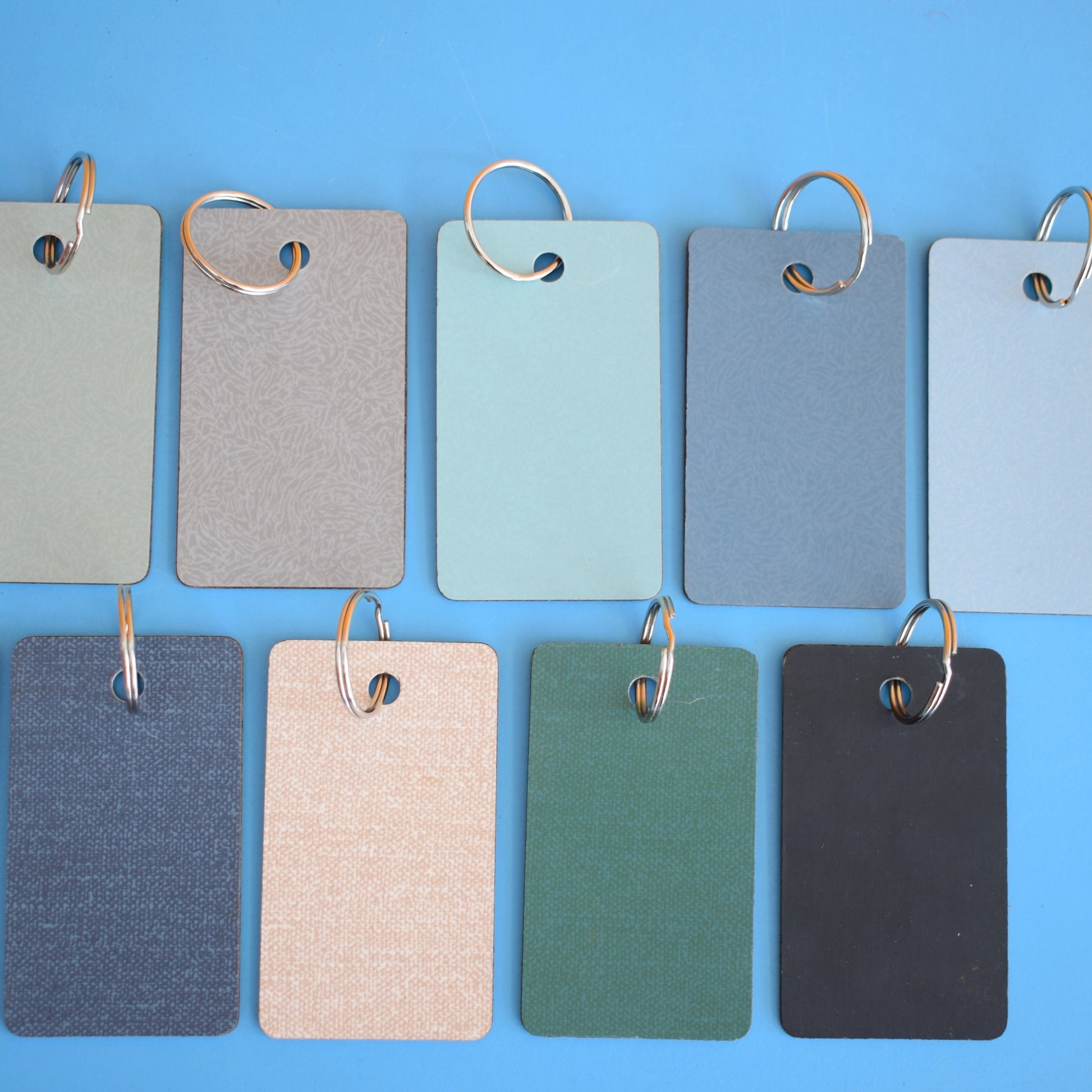 Vintage 1960s Colourful Formica Sample Keyring's - Great Gifts by Pineapple Retro