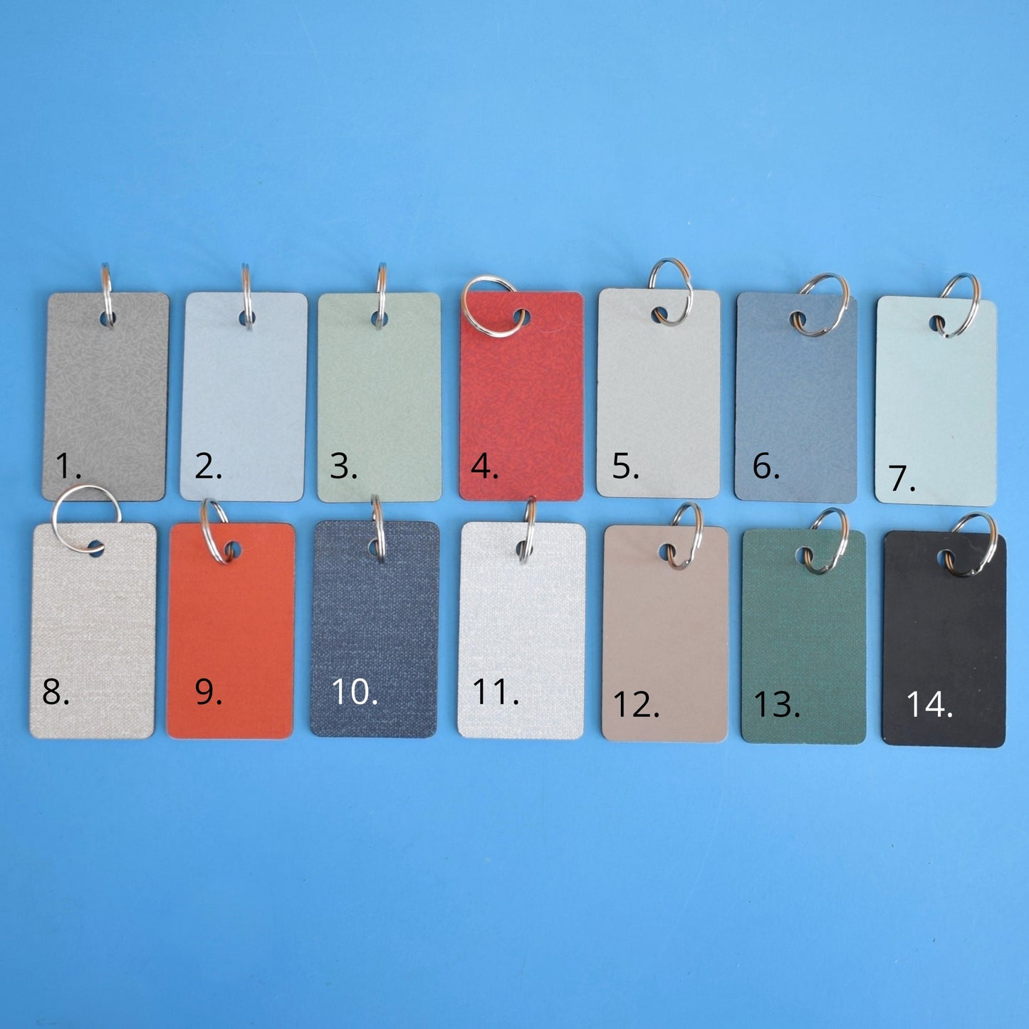 Vintage 1960s Colourful Formica Sample Keyring's - Great Gifts by Pineapple Retro