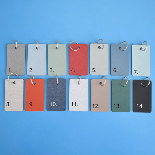 Vintage 1960s Colourful Formica Sample Keyring's - Great Gifts
