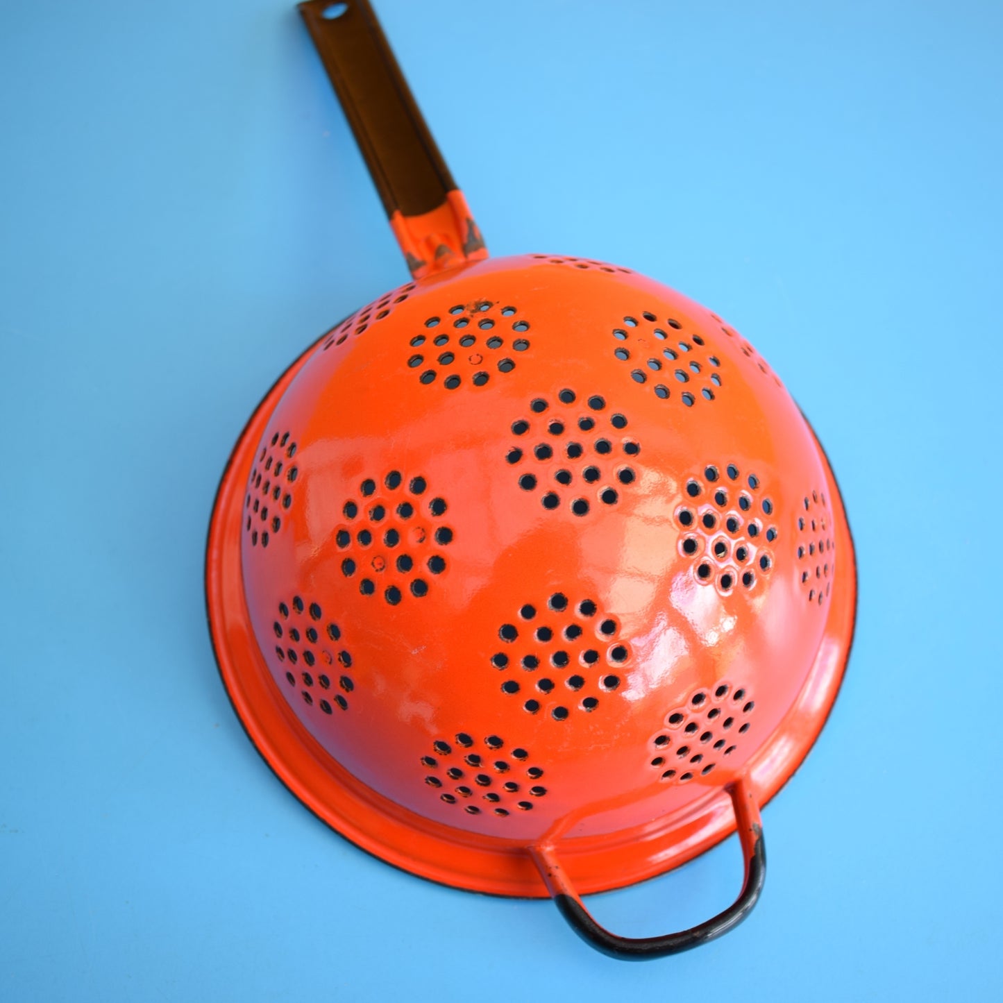 Vintage 1970s Enamel Colander - Habitat - Tomato Red