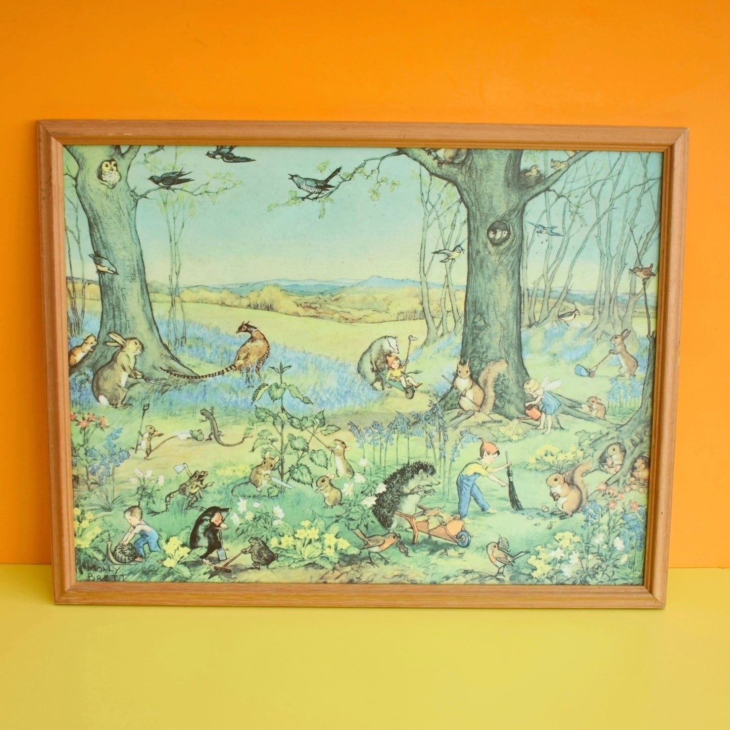 Vintage 1950s Molly Brett Woodland Gardeners Picture