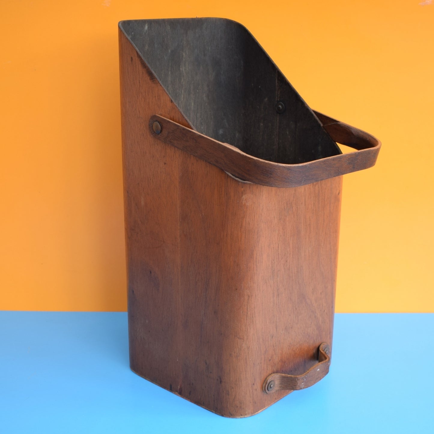 Vintage 1960s Bent Teak Plywood Coal Scuttle - Mallod . by Pineapple Retro