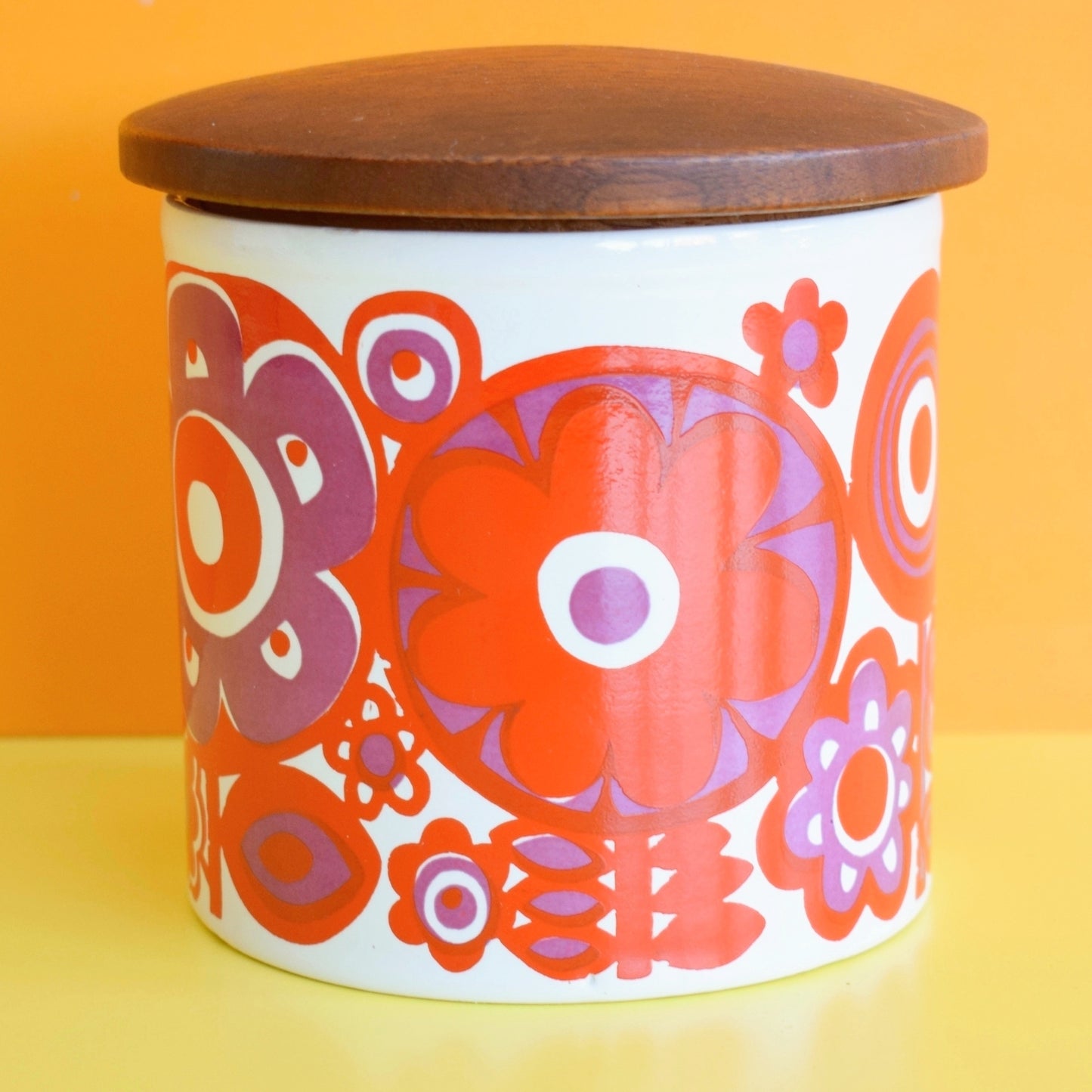 Vintage 1960s Staffordshire Jar - Elayne Fallon- Red