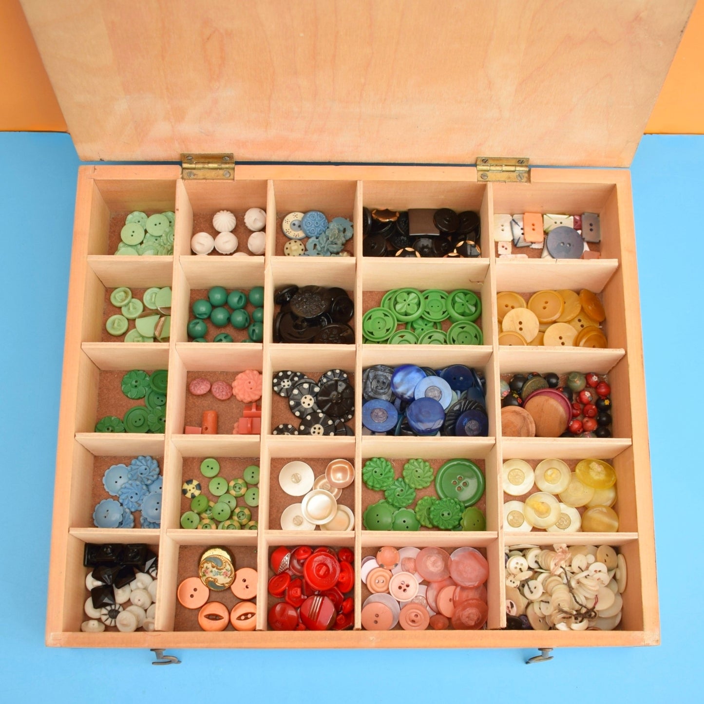 Vintage 1960s Crescent Haberdashery Button Box - Retail