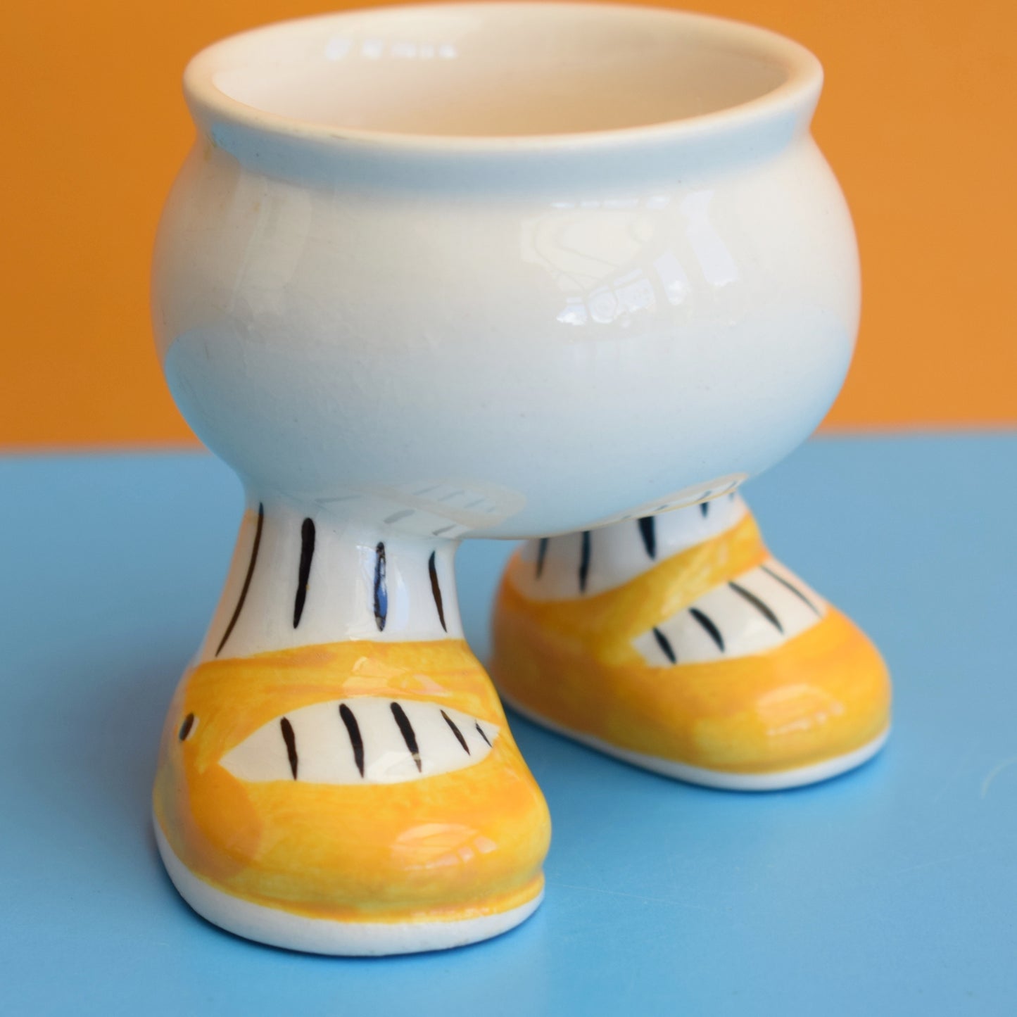 Vintage 1980s Carlton Ware Walking Ware Egg Cup - Yellow Shoes
