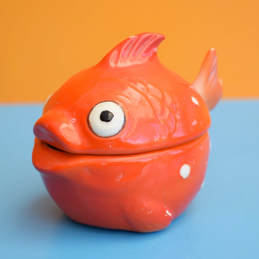 Vintage 1960s Goebel Fish Salt / Condiment Pot - Orange A/F by Pineapple Retro