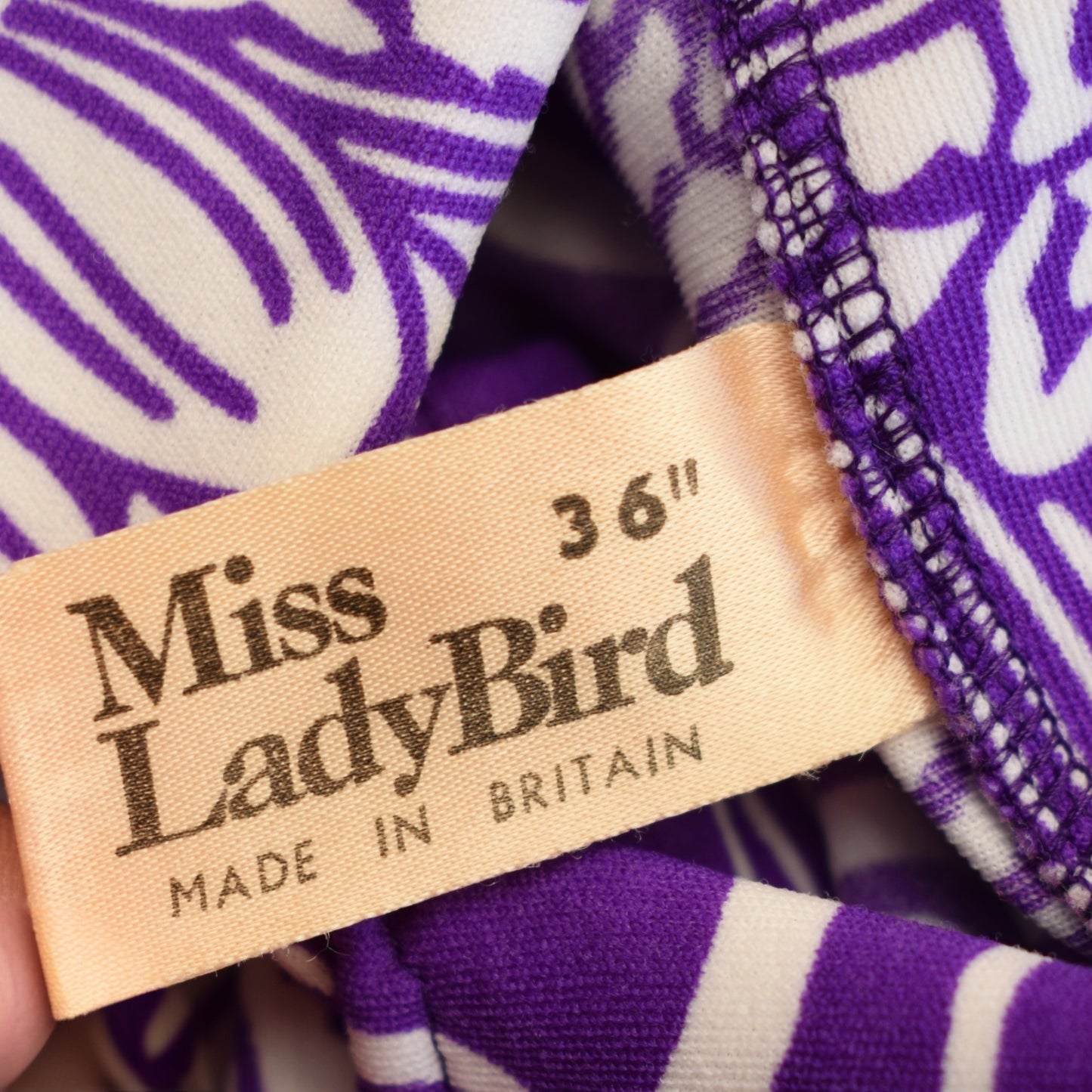 Vintage 1970s Vibrant Purple & White Lotus Top - Miss Ladybird by Pineapple Retro
