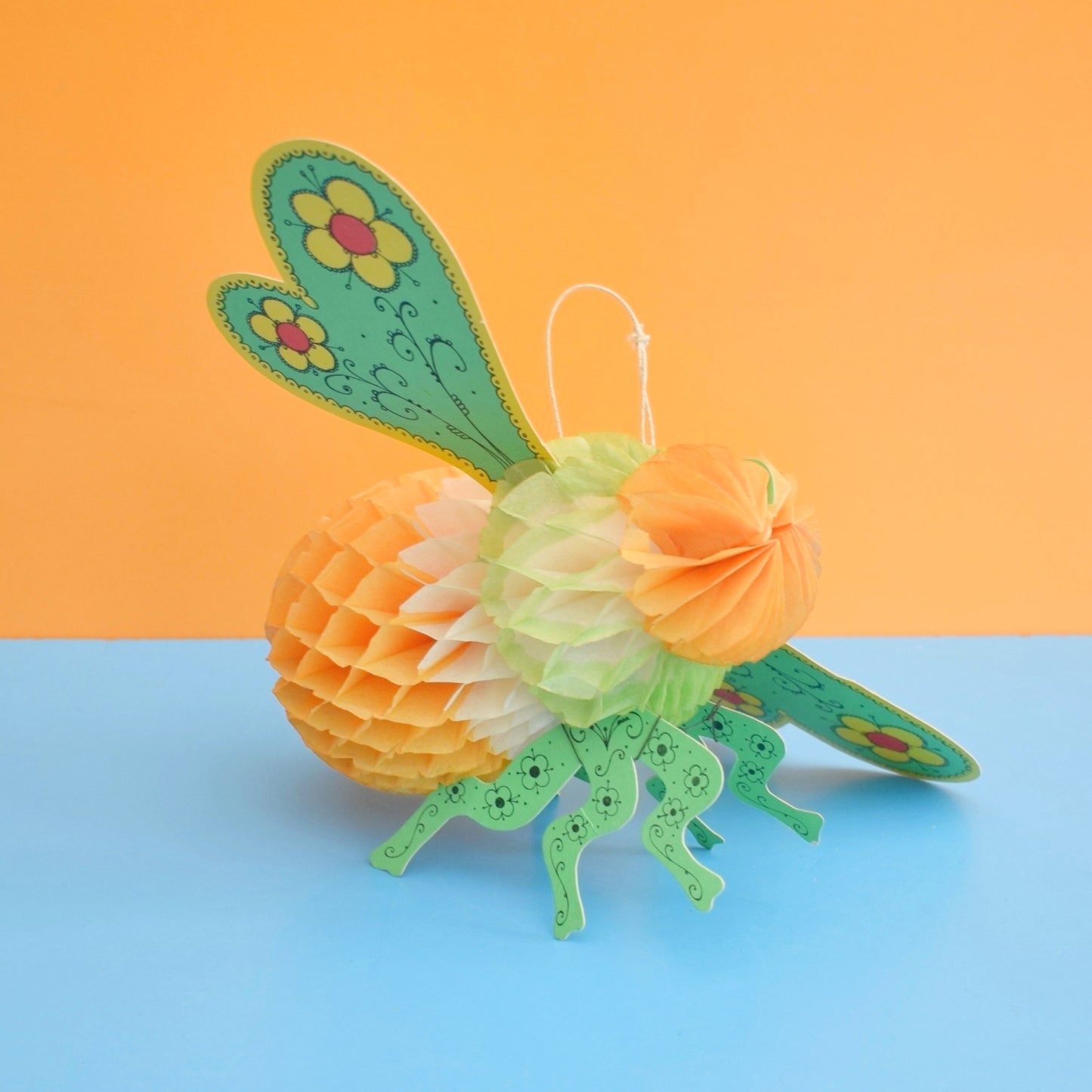 Vintage 1970s Honeycomb Bee / Fish - Denmark - Flower Power