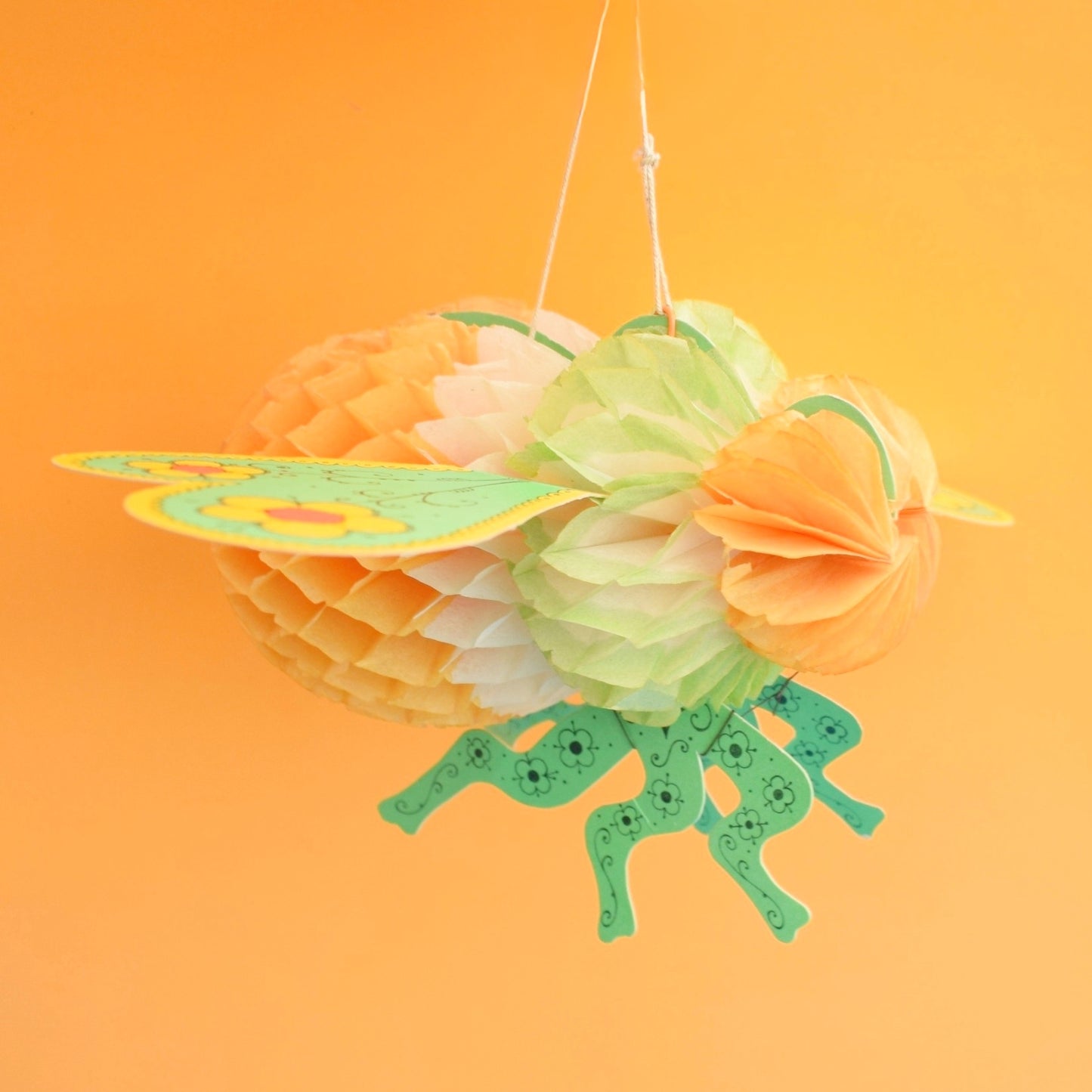 Vintage 1970s Honeycomb Bee / Fish - Denmark - Flower Power