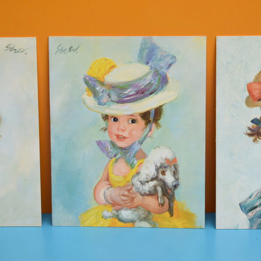 Vintage 1960s Pictures / Greeting Cards - Strev - Harriet , Bunny & Arabella