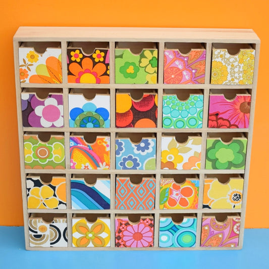 Retro Wooden Multi Drawer Unit - Vintage Wallpapers - Patchwork