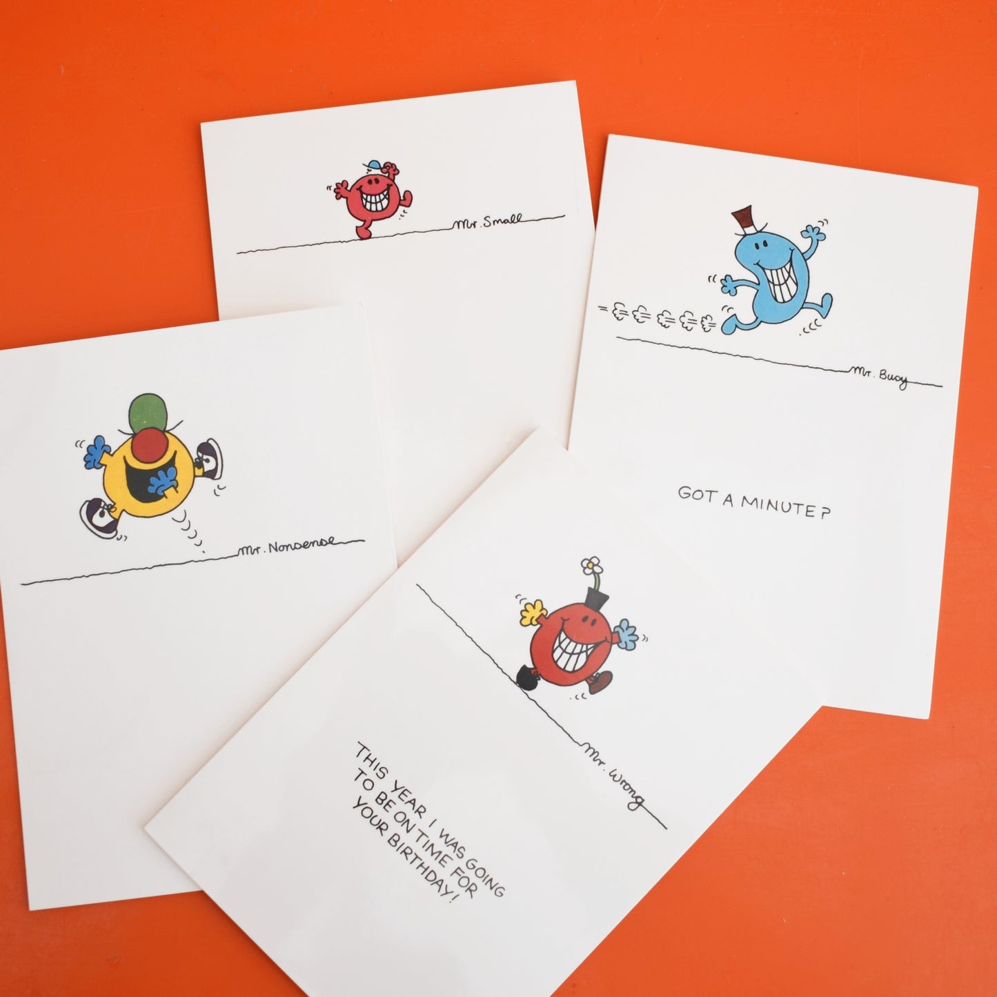 Vintage 1980s Birthday Greeting Card - Mr Men - Choice #3