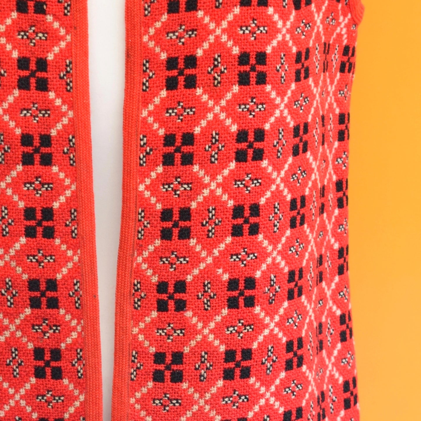 Vintage 1960s Welsh Tapestry Waistcoat - Reversible Red