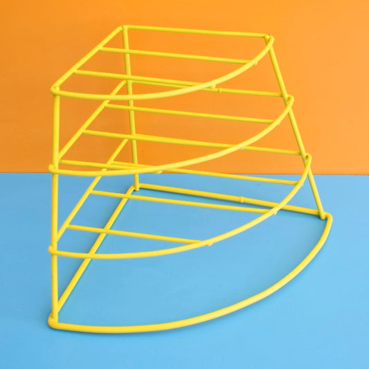 Vintage 1970s Corner Plate Rack - Yellow by Vintage