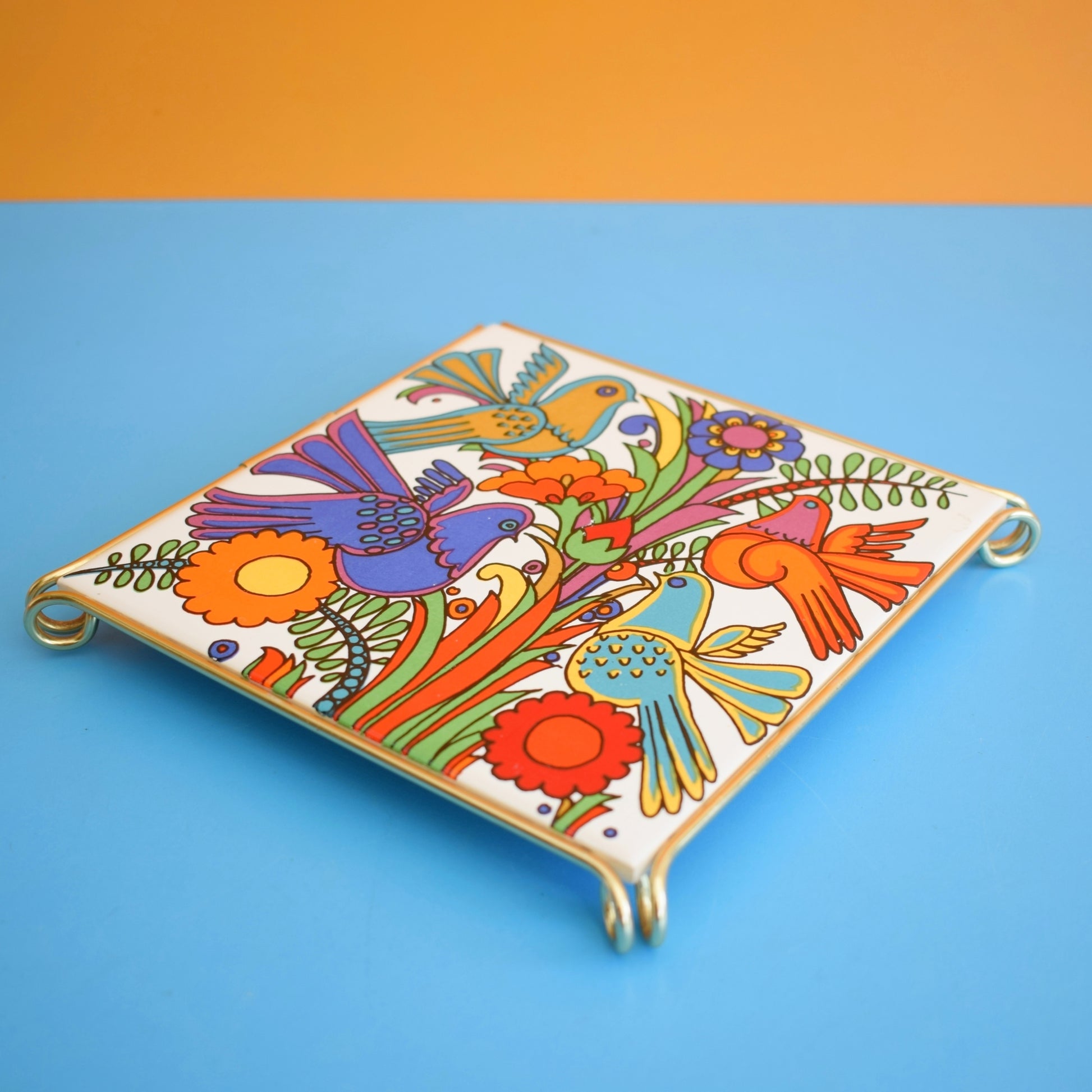 Vintage 1970s Villeroy & Boch Acapulco Trivet / Tile by Pineapple Retro