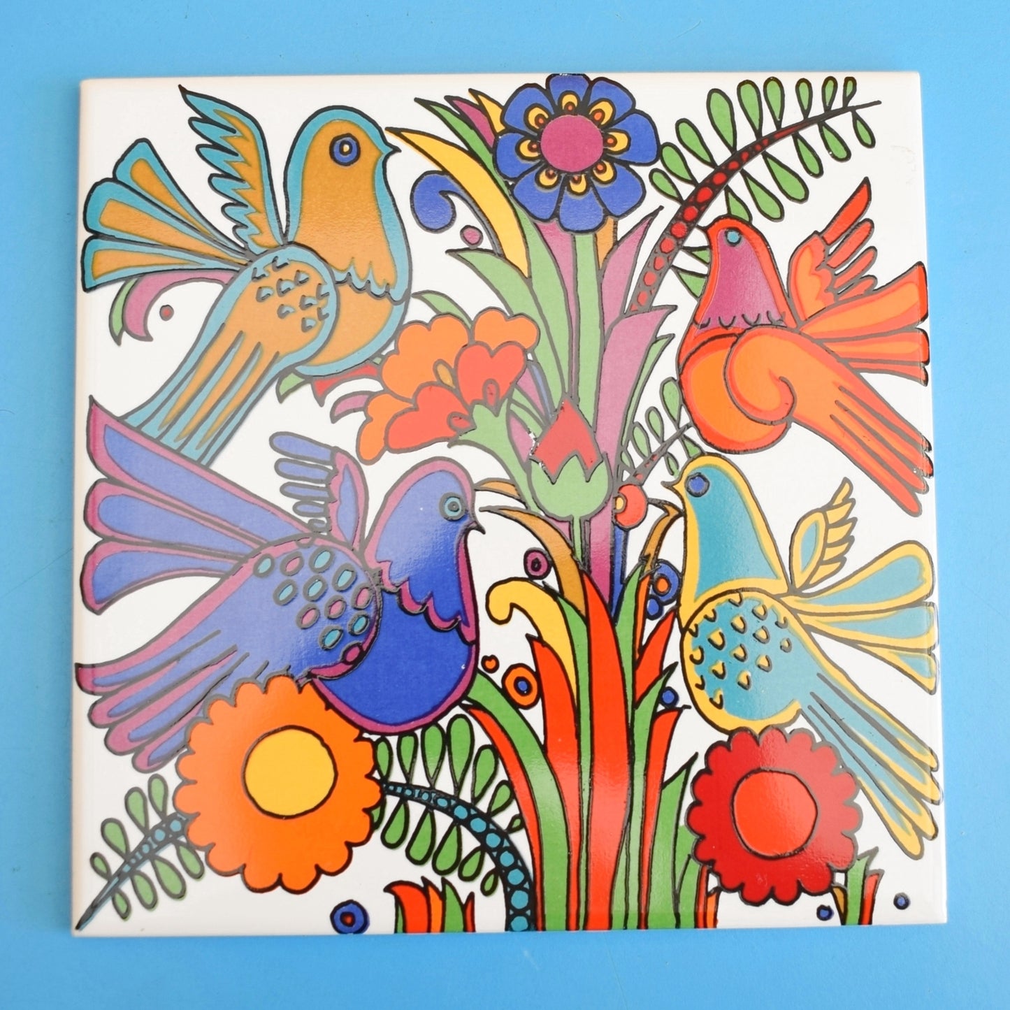 Vintage 1970s Villeroy & Boch Acapulco Trivet / Tile by Pineapple Retro