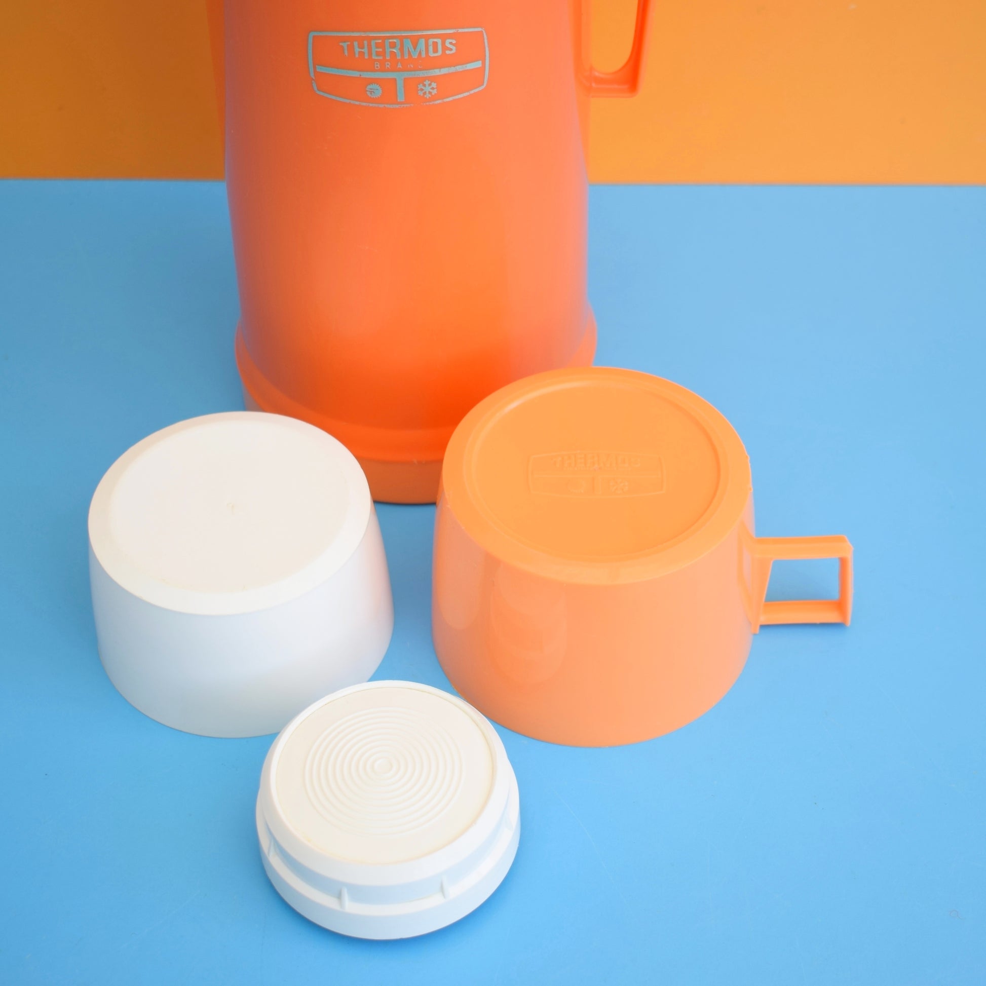 Vintage 1970s Plastic Thermos Flasks