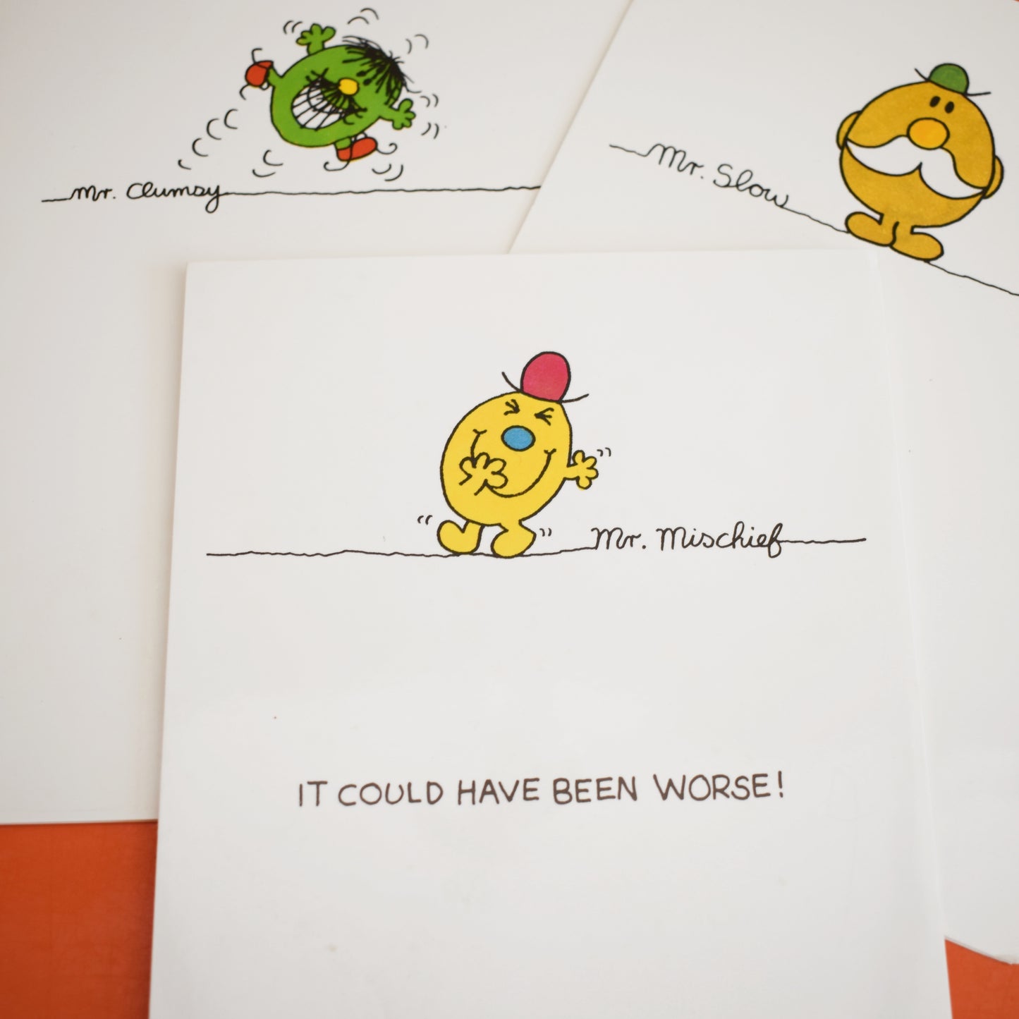 Vintage 1980s Get Well Soon Greeting Card - Mr Men - Choice