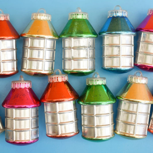 Vintage 1970s Plastic Christmas Lantern Decorations - x11