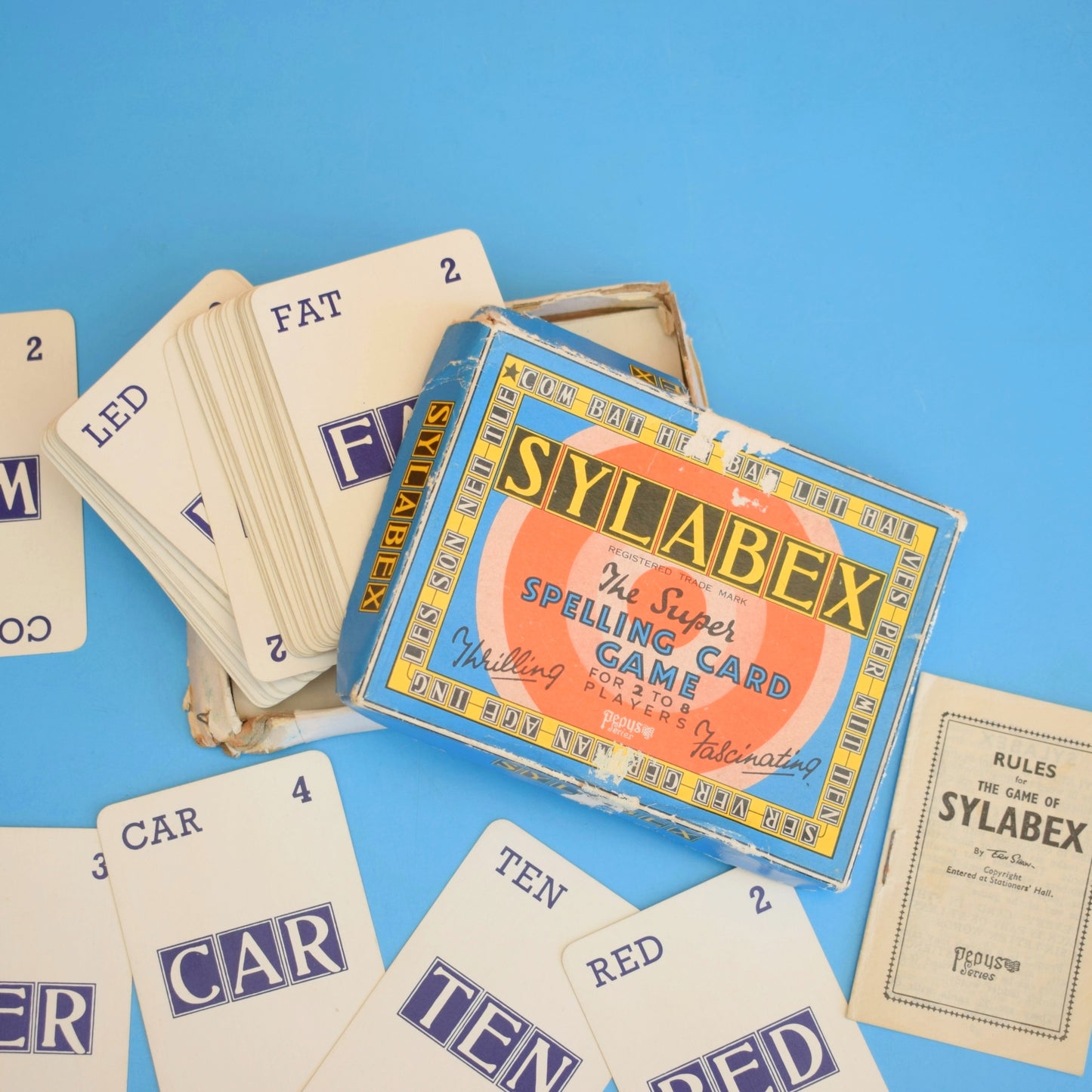 Vintage 1950s Card Game - Sylabex - Anagrams - Craft