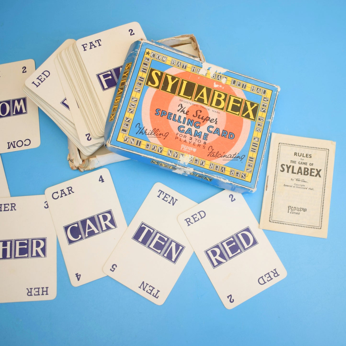 Vintage 1950s Card Game - Sylabex - Anagrams - Craft