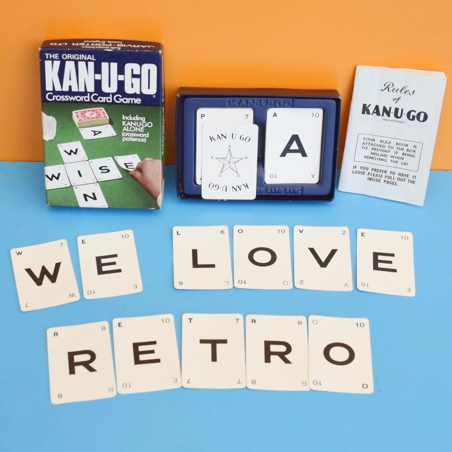 Vintage 1970s Card Game - Kan-U-Go - Anagrams - Craft