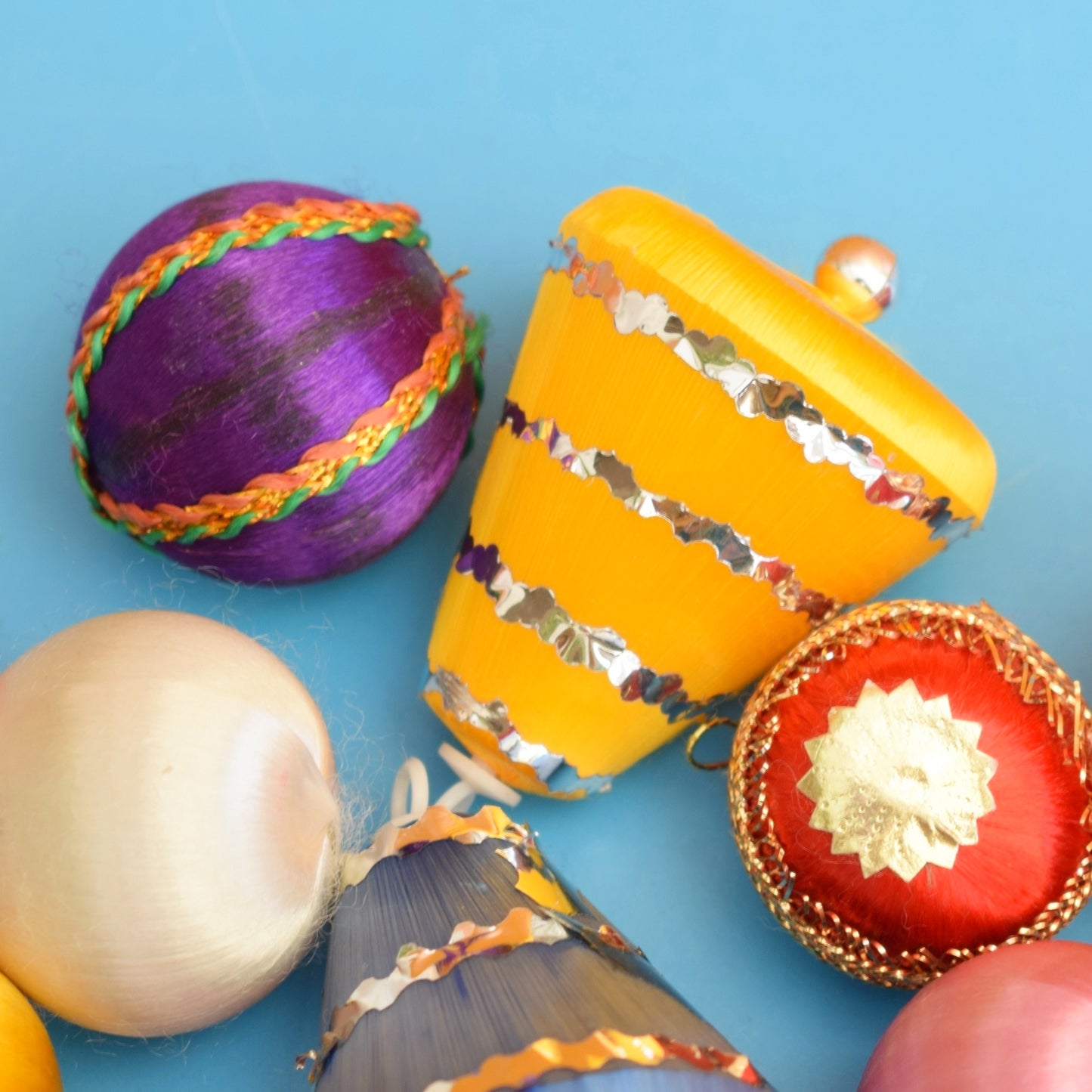 Vintage 1970s Satin Christmas Baubles - Mixed x16 by Pineapple Retro