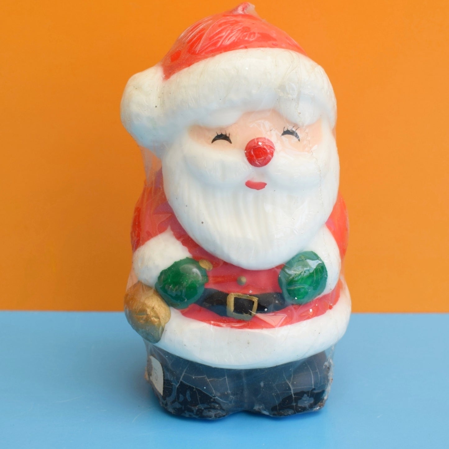 Vintage 1970s Kitsch Christmas Candle Ring & Candle & Santa by Pineapple Retro