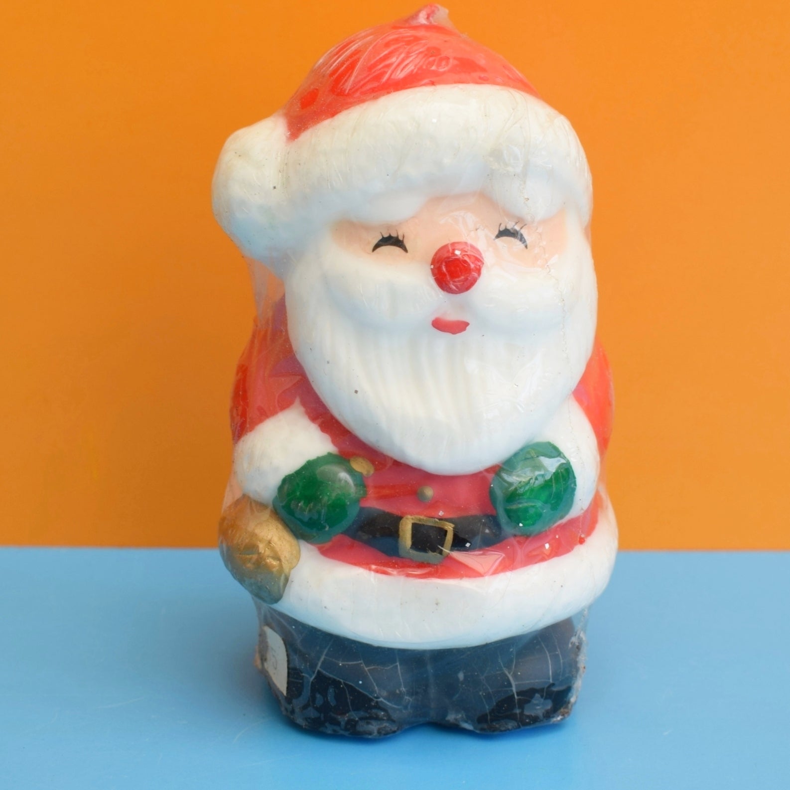 Vintage 1970s Kitsch Christmas Candle Ring & Candle & Santa by Pineapple Retro