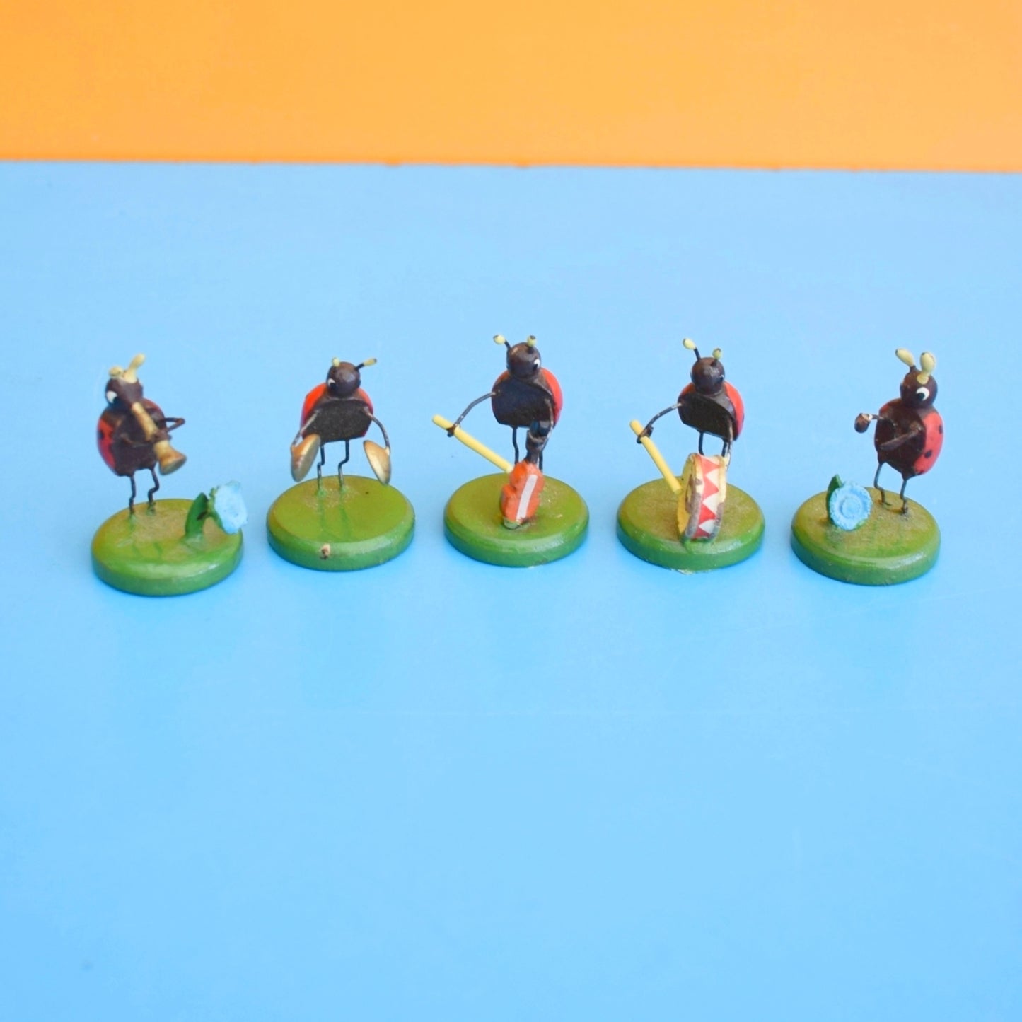 Vintage 1960s Erzgebirge Ladybird Band x5