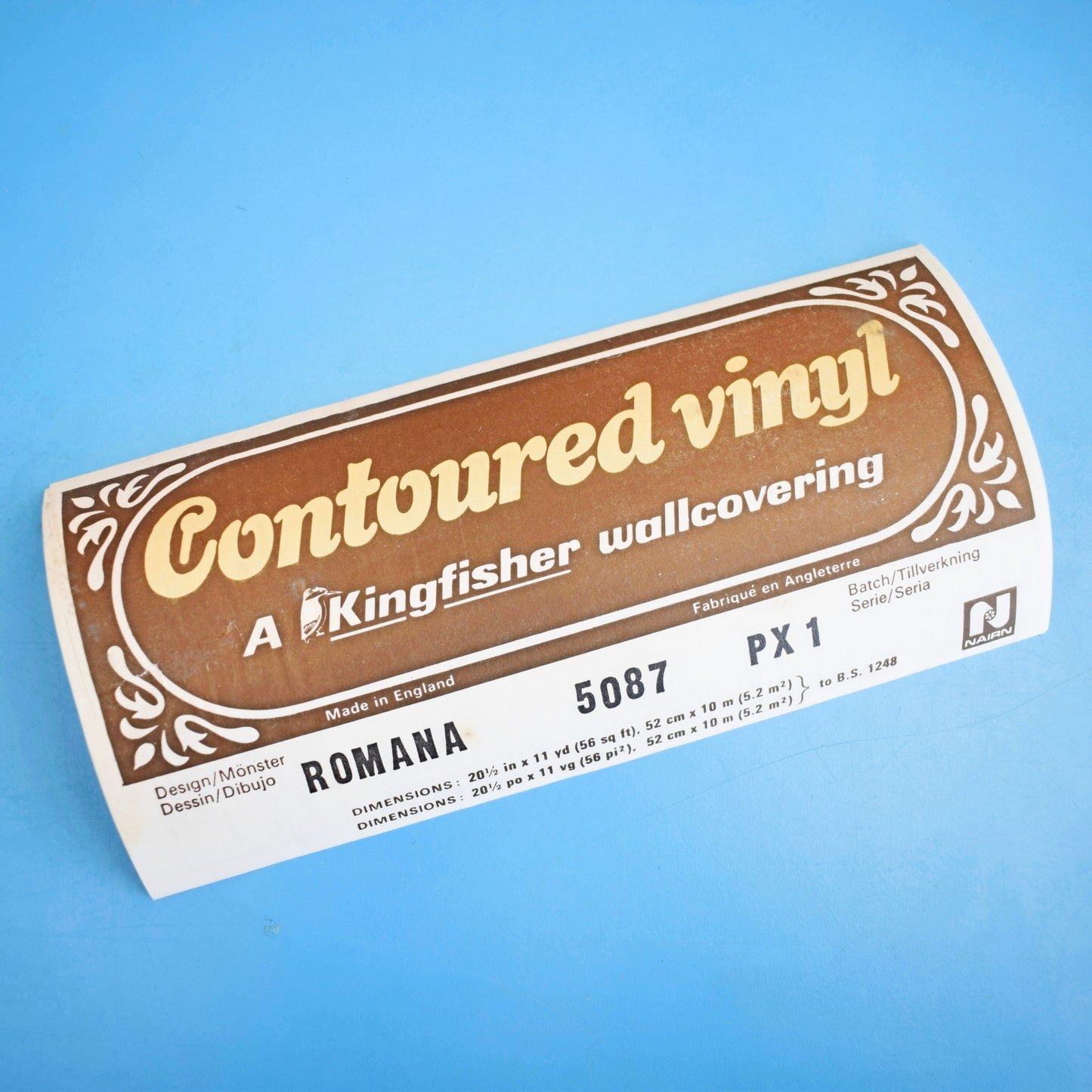 Vintage 1970s Padded / Contoured Vinyl Wallpaper- Orange