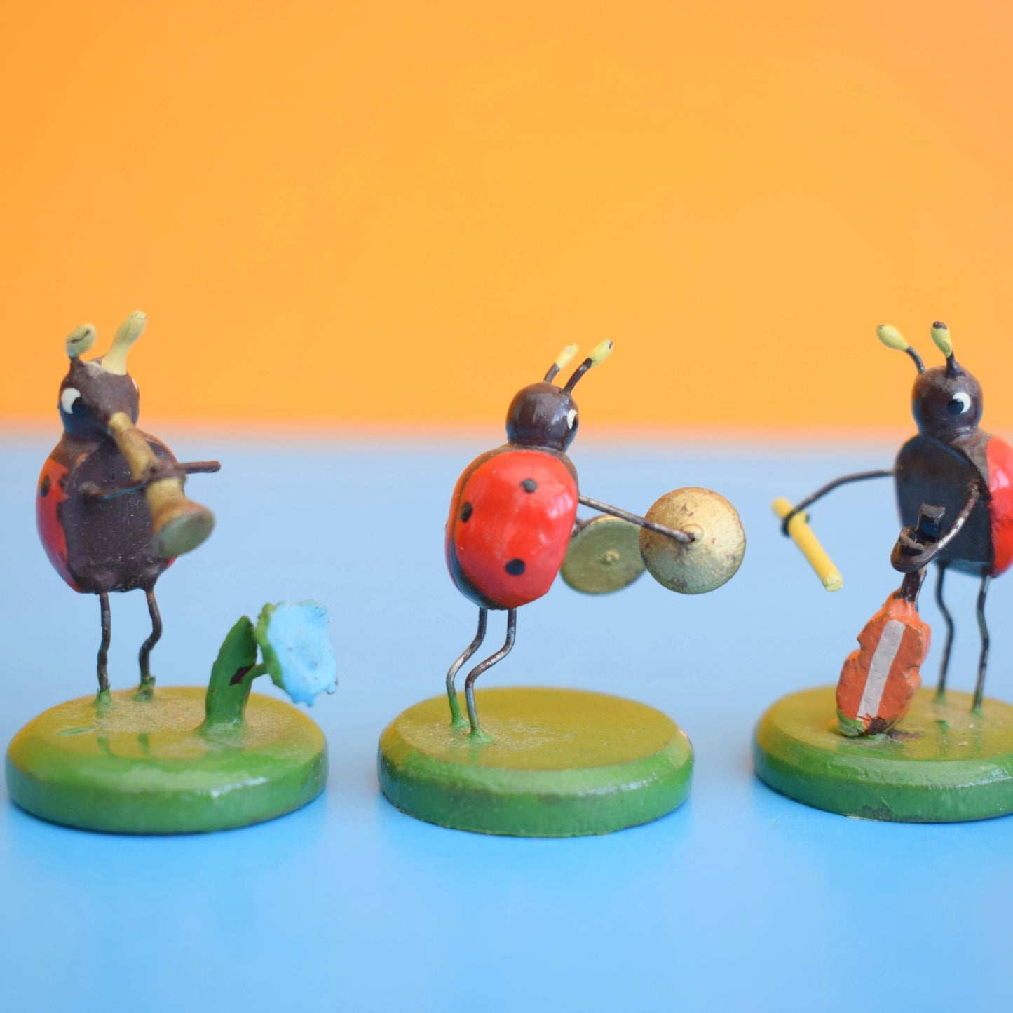 Vintage 1960s Erzgebirge Ladybird Band x5