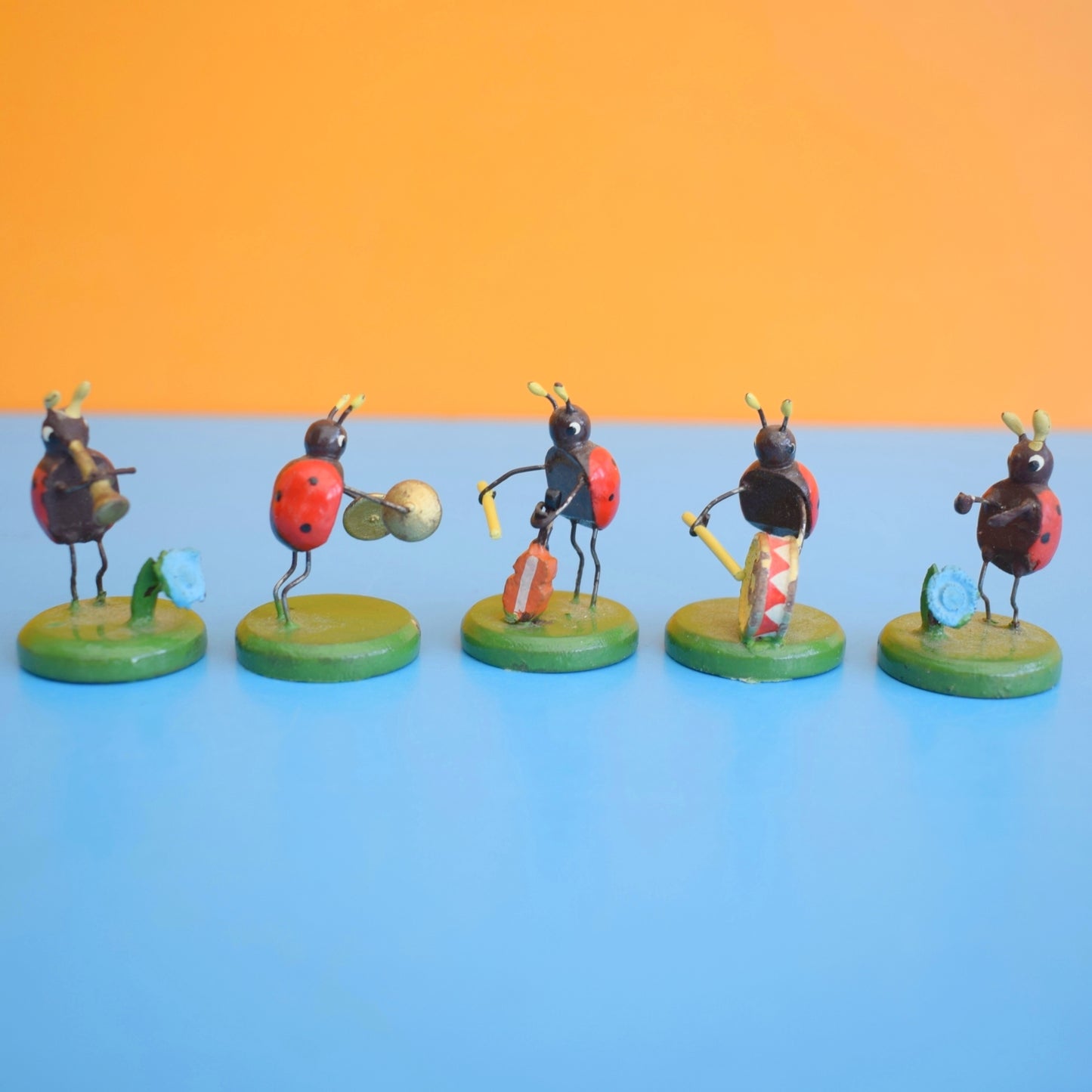 Vintage 1960s Erzgebirge Ladybird Band x5