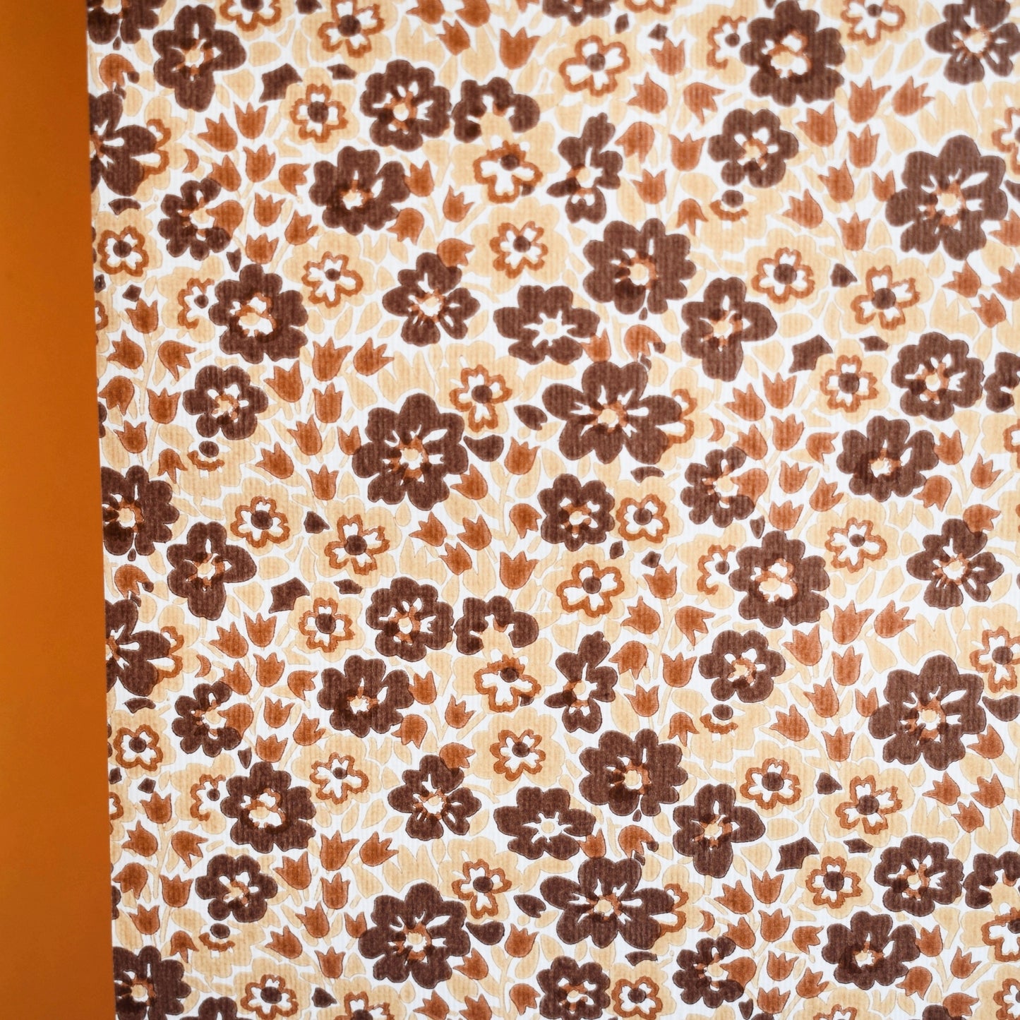 Vintage 1970s Wallpaper- Linda Beard- Brown Ditzy Floral - Colette