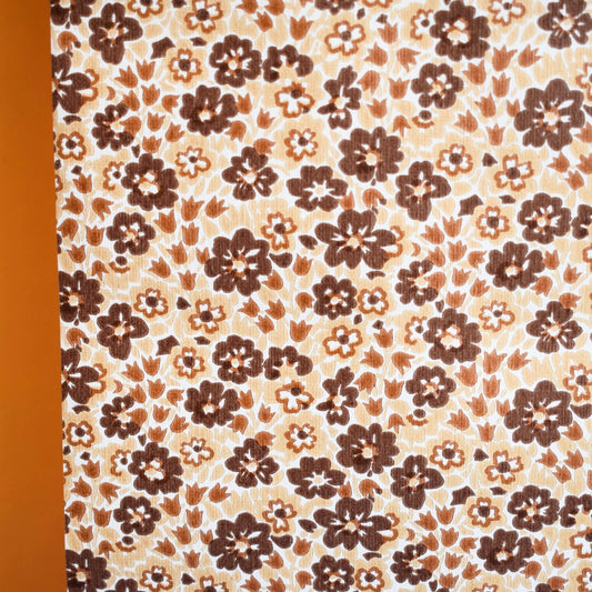 Vintage 1970s Wallpaper- Linda Beard- Brown Ditzy Floral - Colette