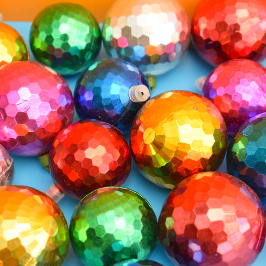 Vintage 1970s Plastic Christmas Disco Ball Decorations - Mixed x21