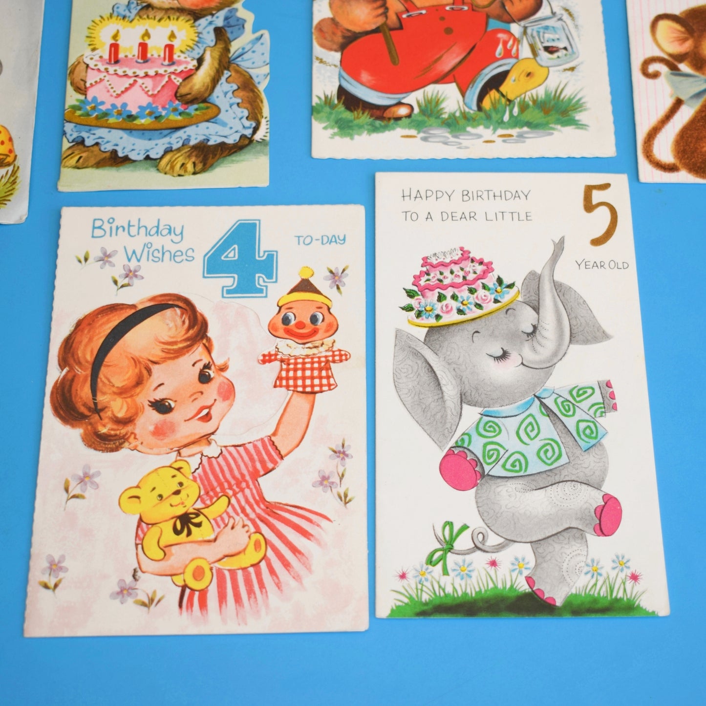 Vintage 1950s/ 60s Used Birthday Greeting Cards - Great To Frame
