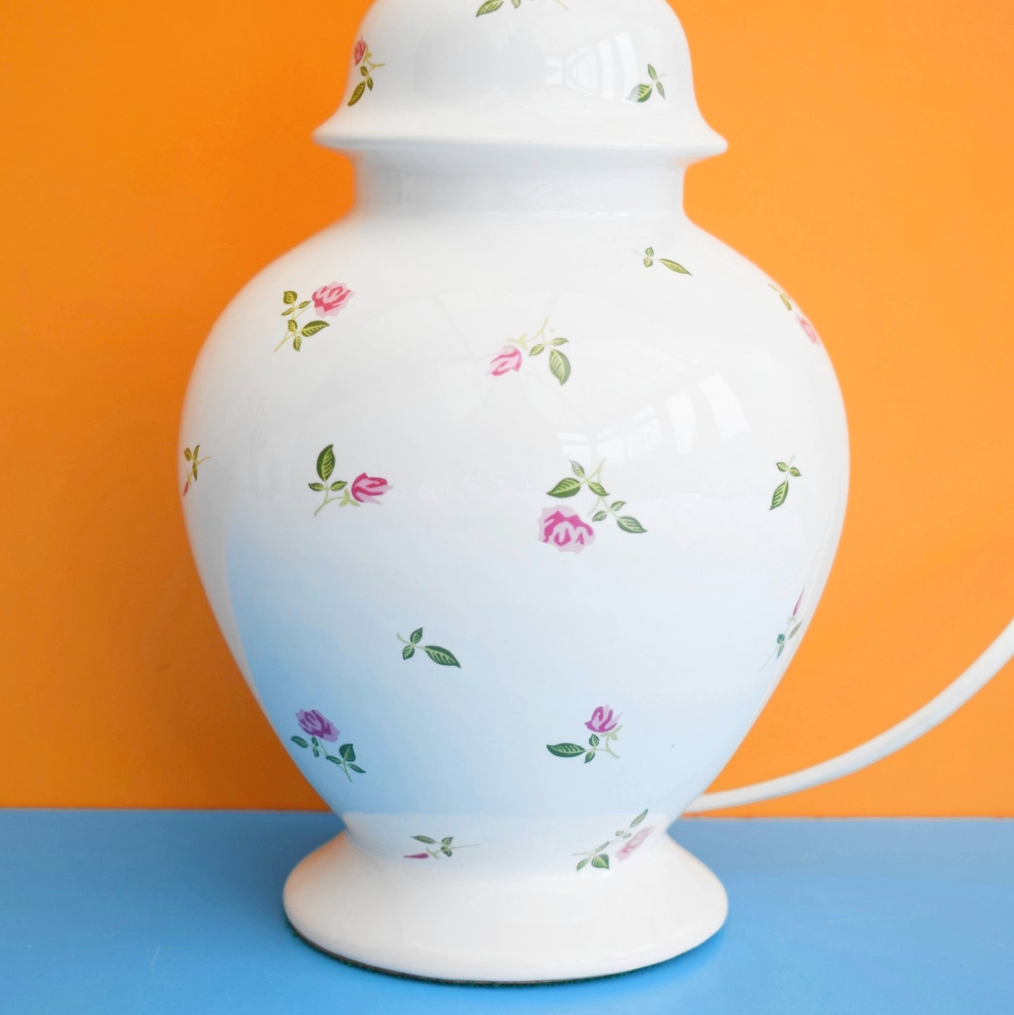 Vintage 1980s China Lamp - St Michael - Rose Buds