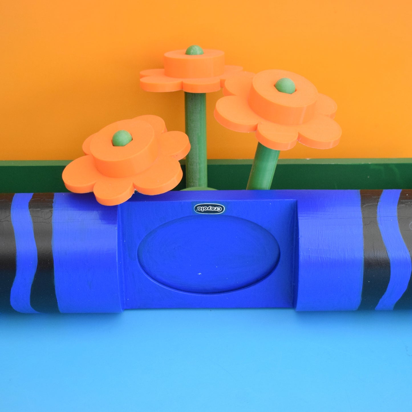 Vintage 1990s Crayon Shelf - Pop Art - USA - Blue Crayola