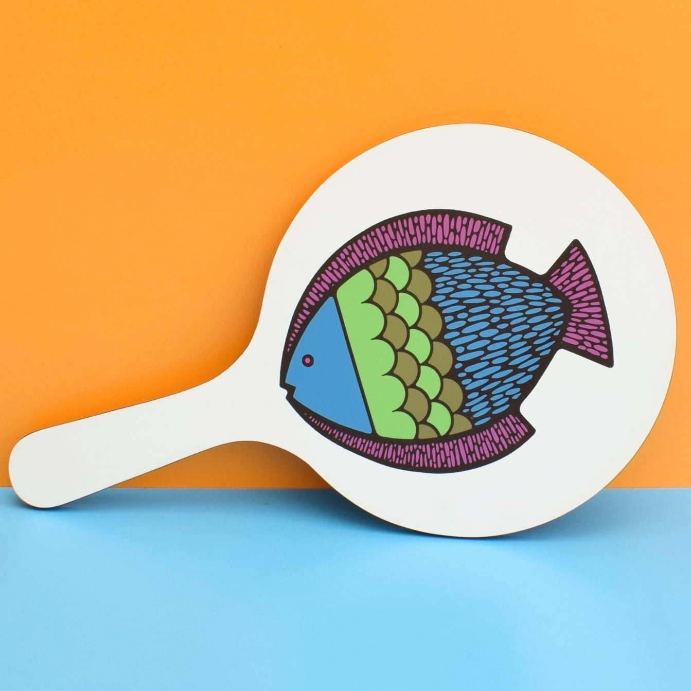 Vintage 1970s Serving or Chopping Board - Rickie Tickie Fish by Pineapple Retro
