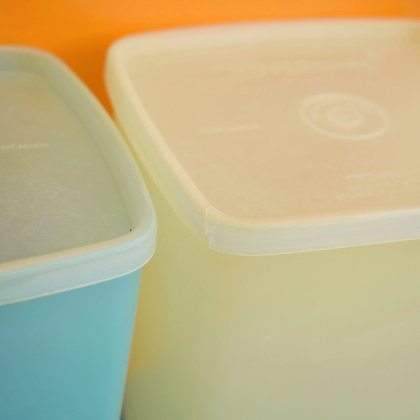 Vintage 1960s Plastic Tupperware Lidded Containers - Pastel Colours