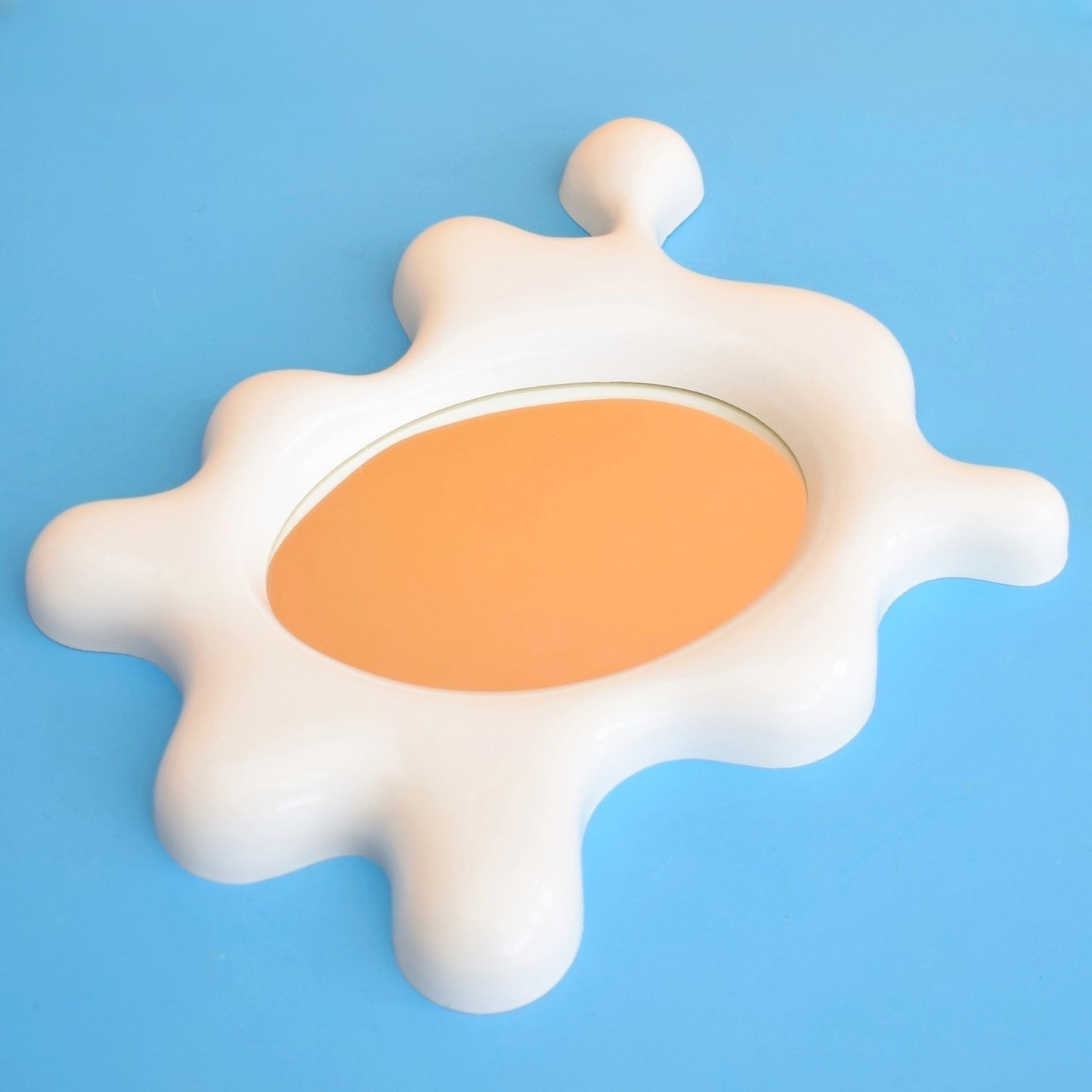 Vintage 1990s Splat Mirror - Ikea Tunga - White