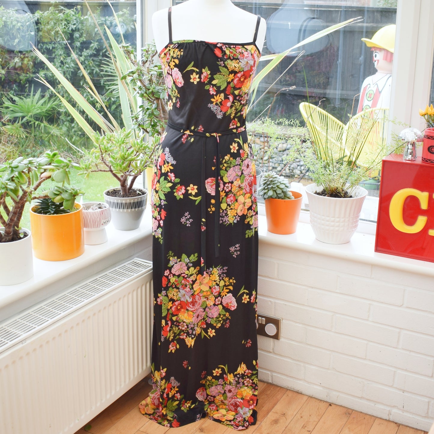 Vintage 1970s Maxi Dress - Floral Print - Uk 12- 14