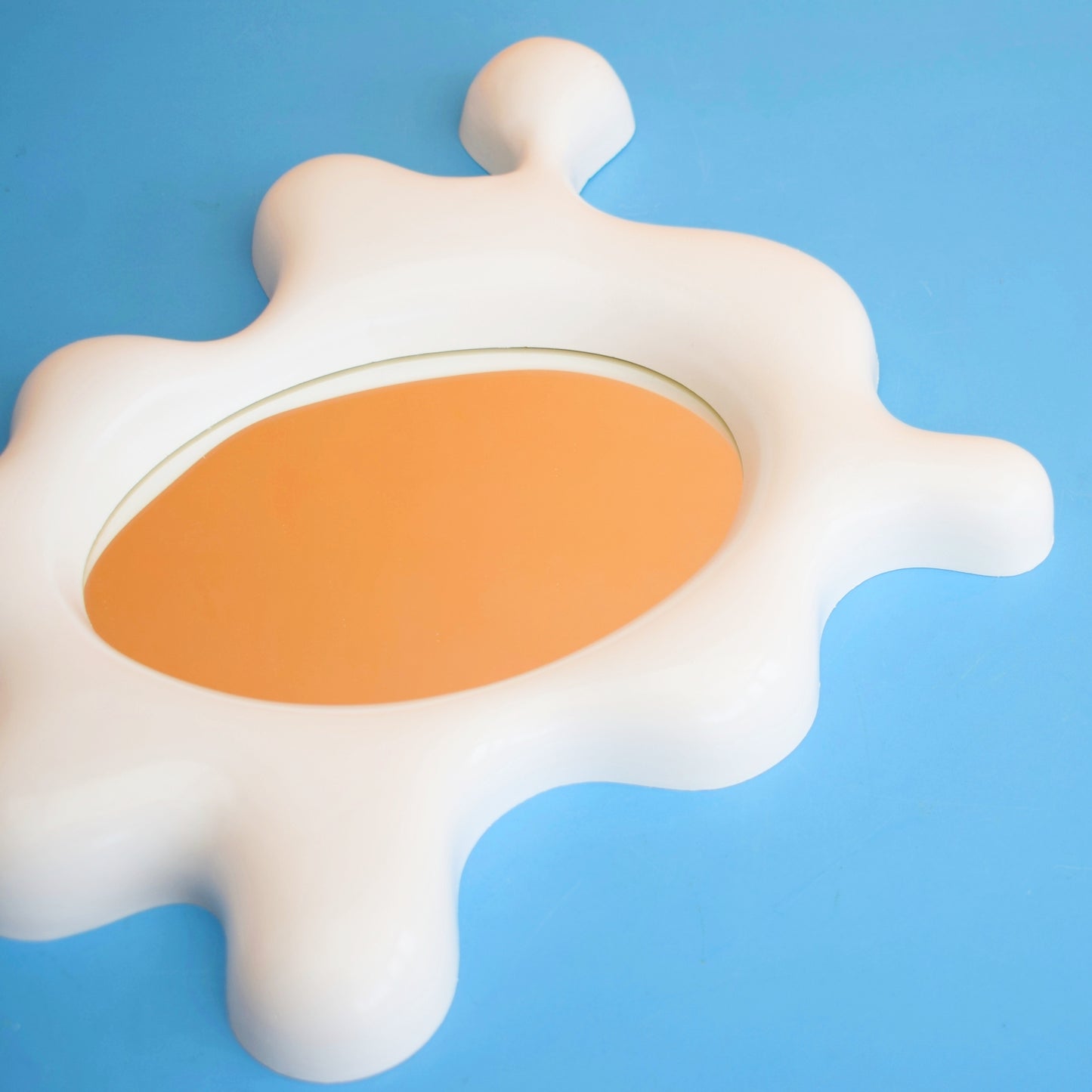 Vintage 1990s Splat Mirror - Ikea Tunga - White