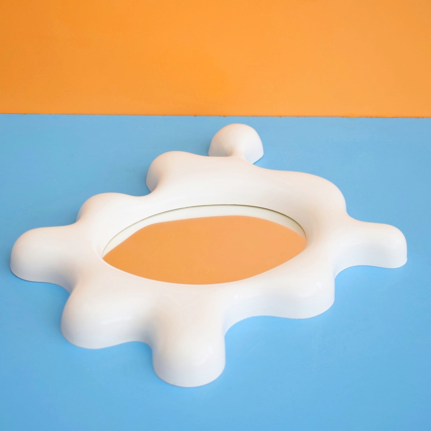 Vintage 1990s Splat Mirror - Ikea Tunga - White