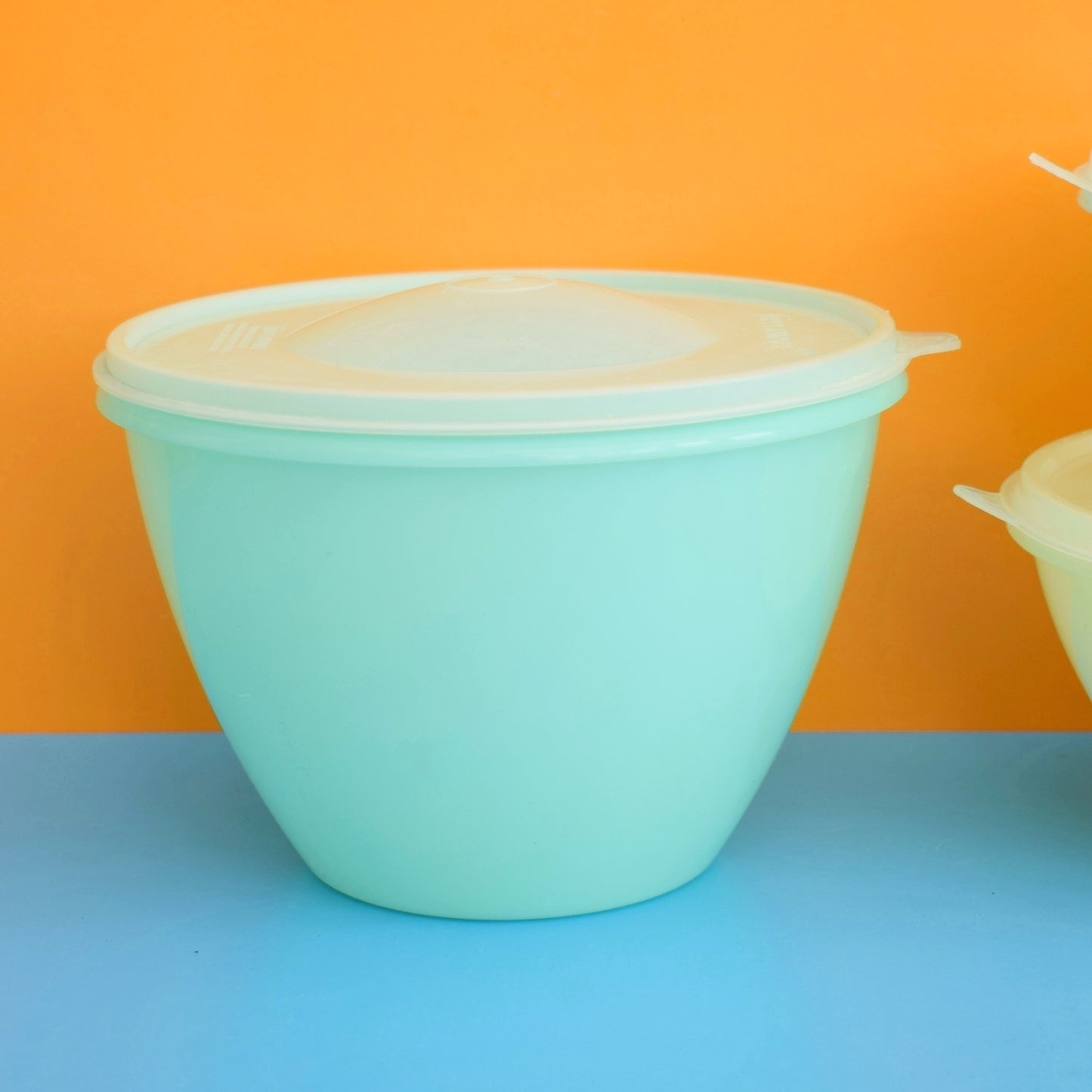 Vintage 1960s Plastic Tupperware Lidded Containers - Pastel Colours