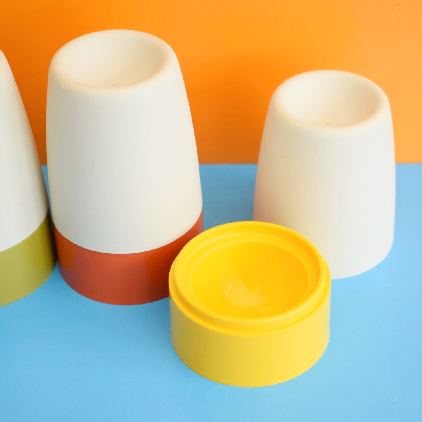 Vintage 1970s Tupperware Containers - Red/ Orange / Yellow / Green / Cream by Pineapple Retro