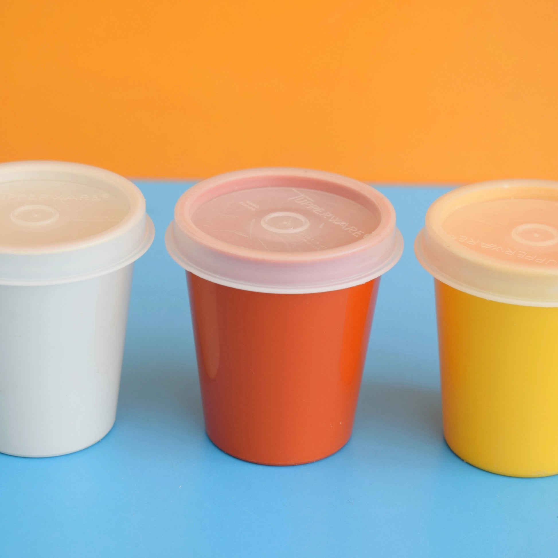 Vintage 1970s Tupperware Containers - Red/ Orange / Yellow / Green / Cream by Pineapple Retro