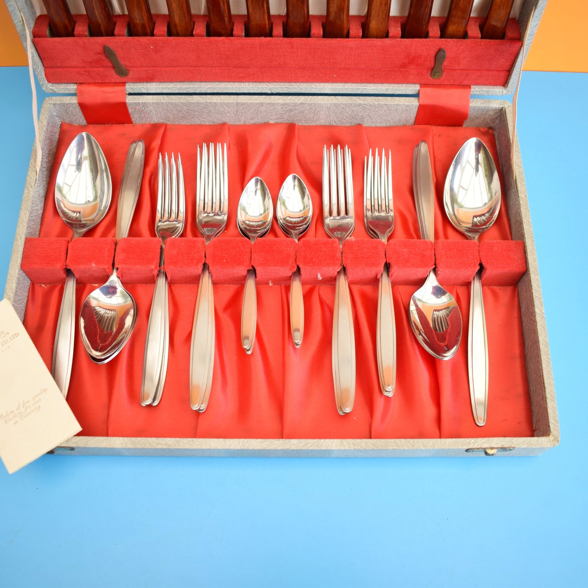 Vintage 1960s Teak Cutlery Canteen - Complete - James Ryals & Co Ltd by Vintage